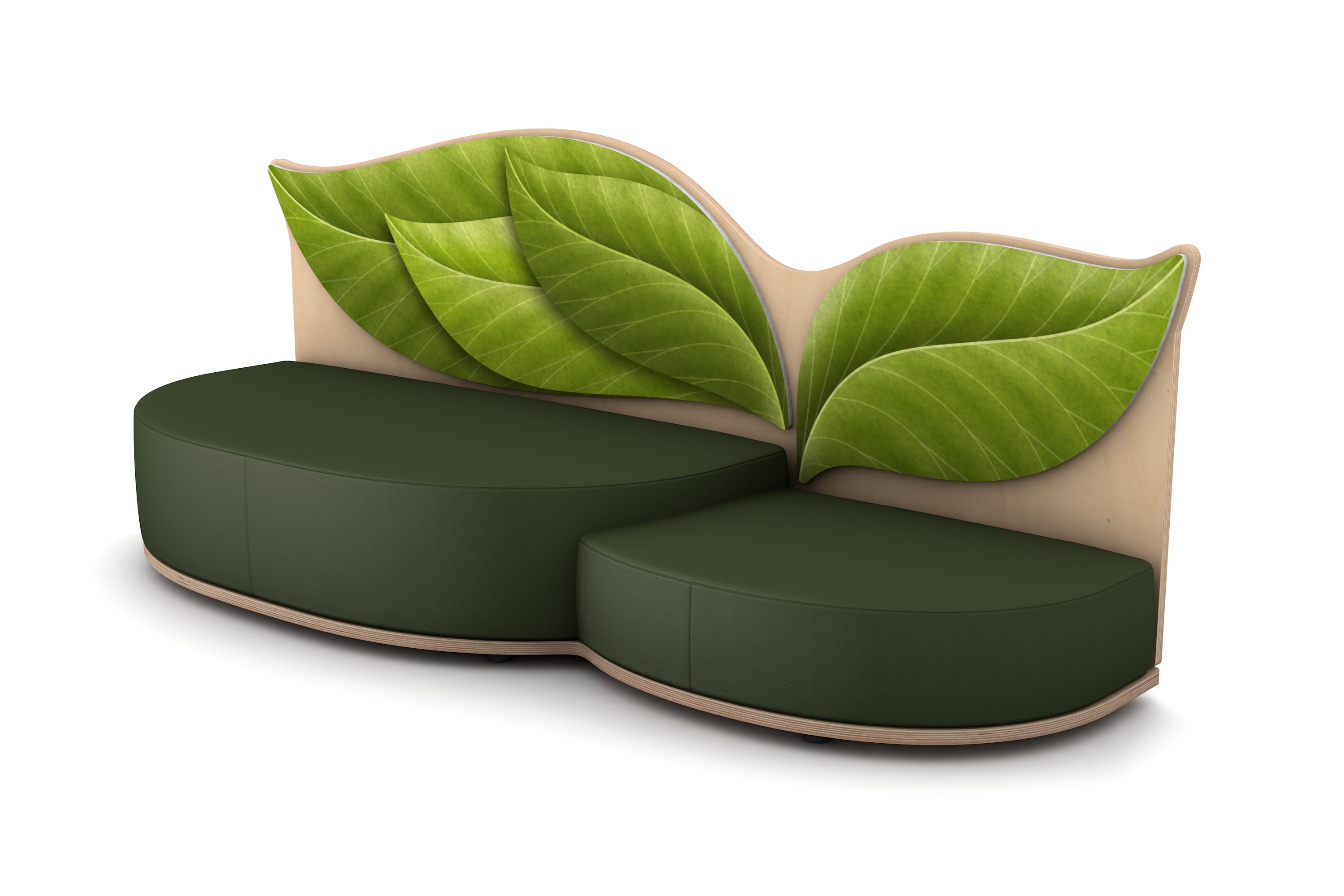 FantasiaAakustikaA Blätter Sofa mit 2 Ebenen rechts