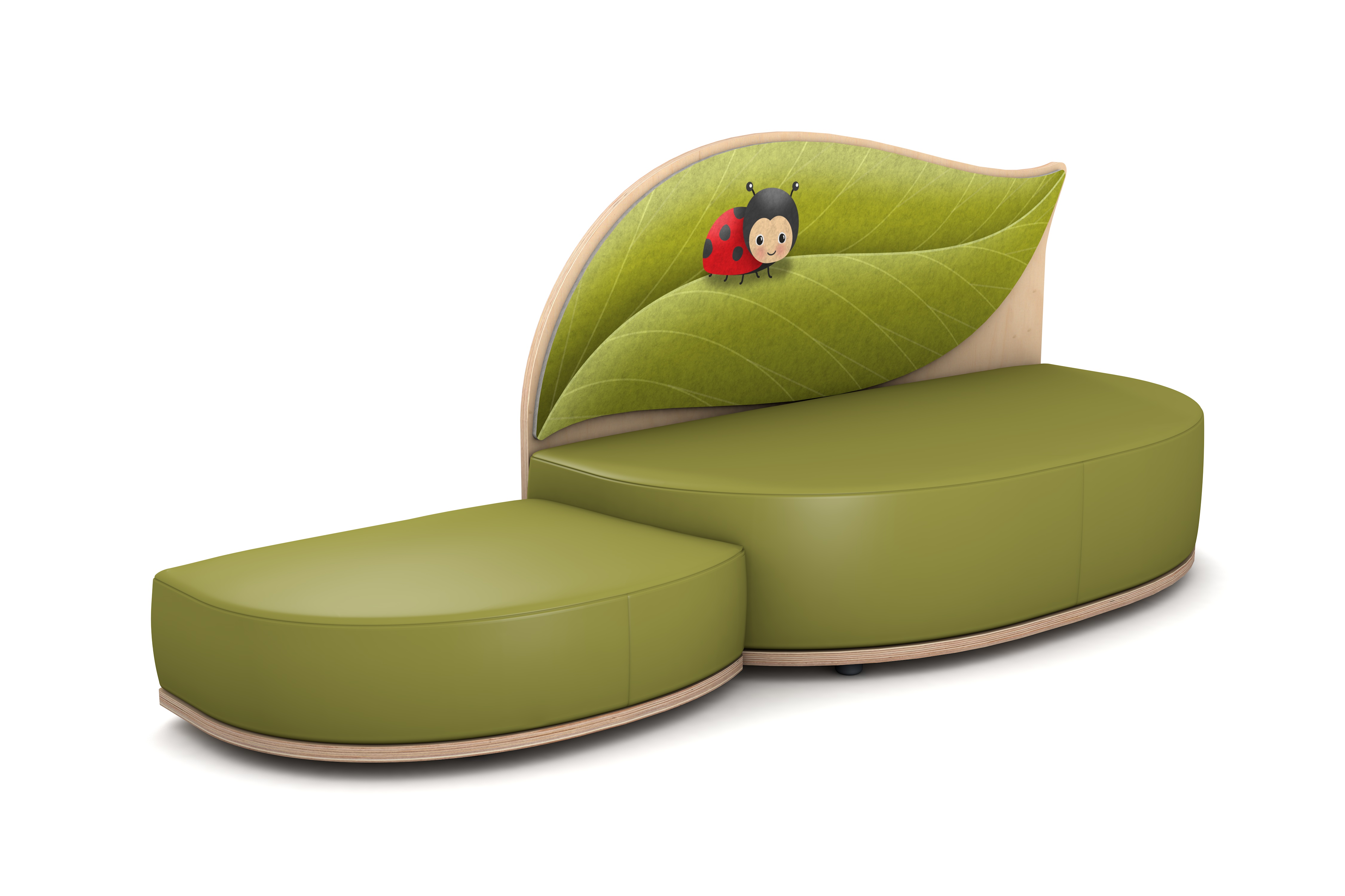 FantasiaAakustikaA Blatt Sofa mit Anstellhocker links FantasiaAakustikaA Blatt Sofa mit Anstellhocker links