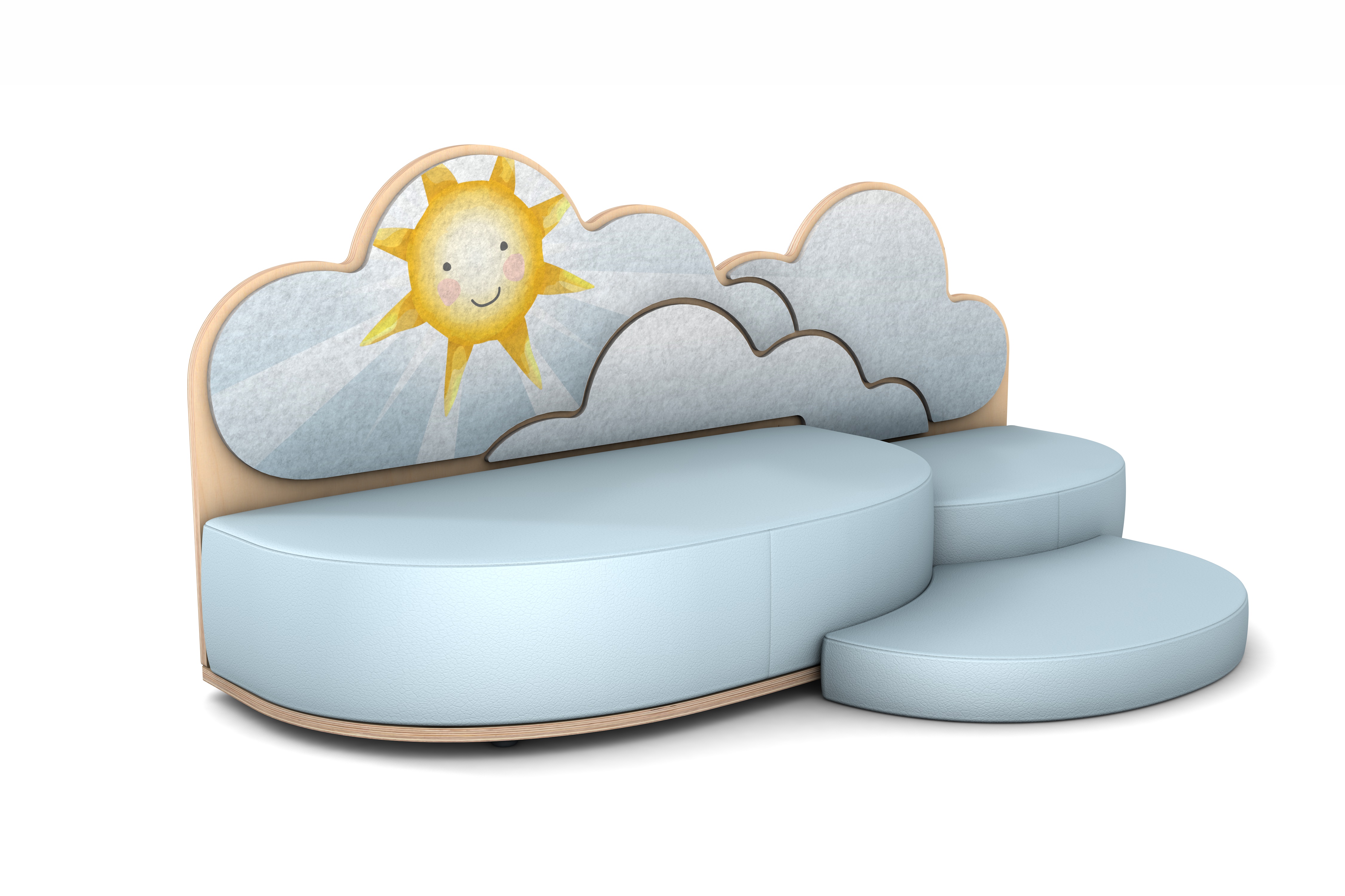 FantasiaAakustikaA Wolke Sonne Sofa mit 2 Ebenen und Bodenmatte rechts