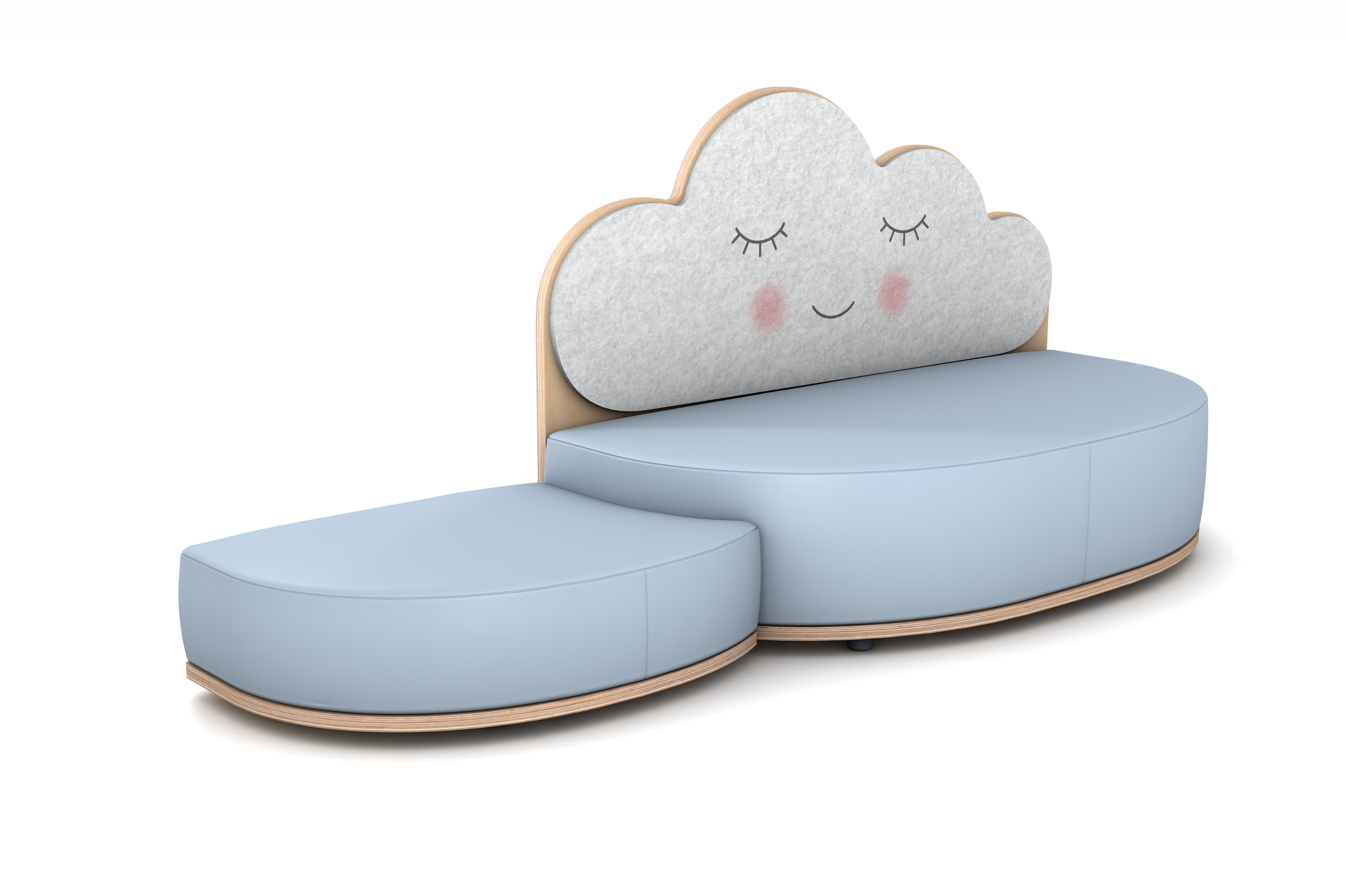 FantasiaAakustikaA Wolke Sofa mit Anstellhocker links FantasiaAakustikaA Wolke Sofa mit Anstellhocker links