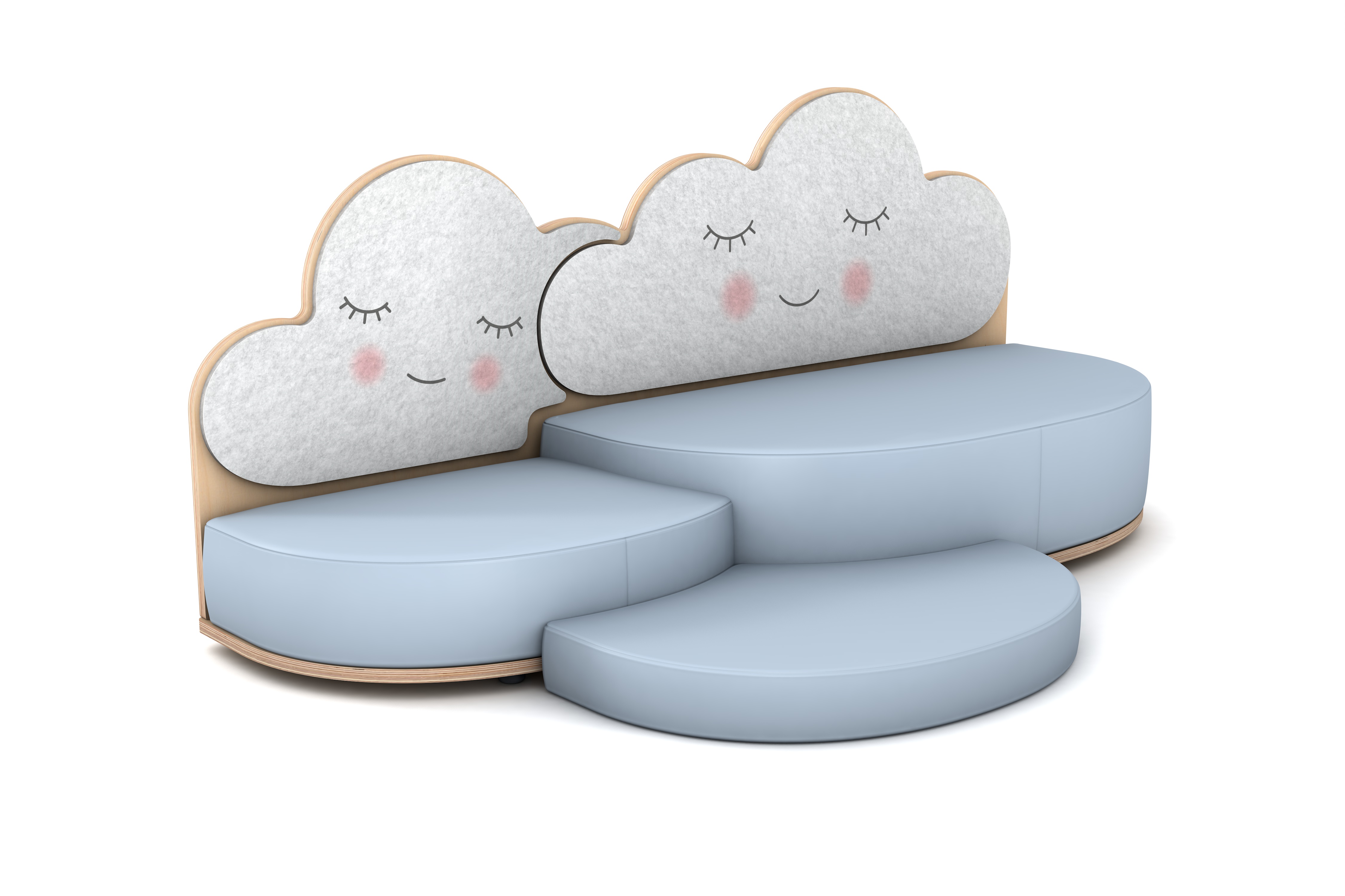 FantasiaAakustikaA Wolke Sofa mit 2 Ebenen und Bodenmatte links FantasiaAakustikaA Wolke Sofa mit 2 Ebenen und Bodenmatte links