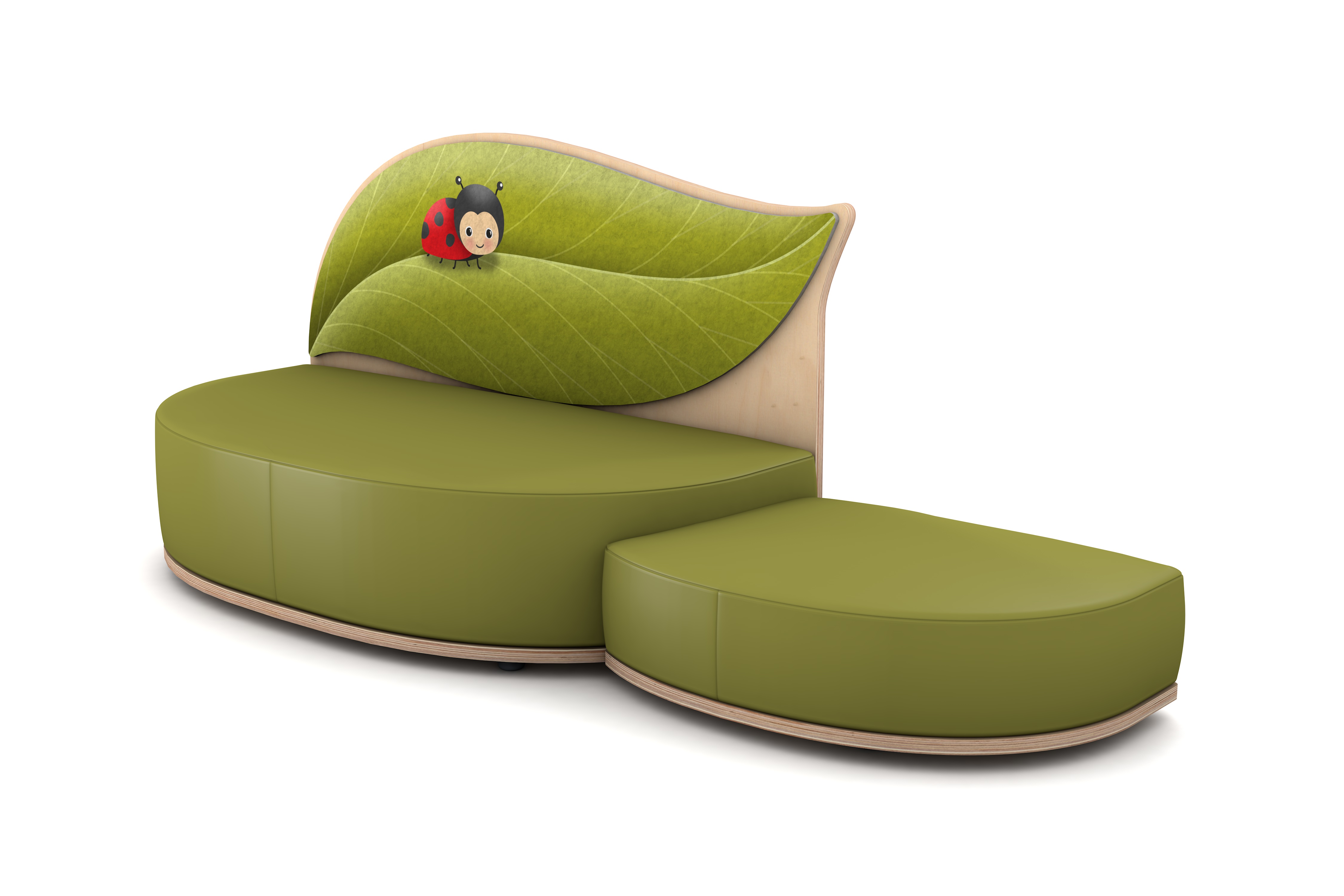 FantasiaAakustikaA Blatt Sofa mit Anstellhocker rechts FantasiaAakustikaA Blatt Sofa mit Anstellhocker rechts